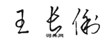 駱恆光王長俐草書個性簽名怎么寫