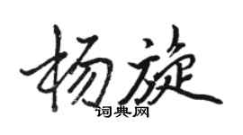 駱恆光楊旋行書個性簽名怎么寫