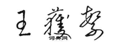 駱恆光王獲繁草書個性簽名怎么寫