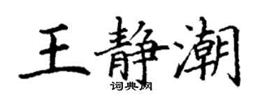 丁謙王靜潮楷書個性簽名怎么寫