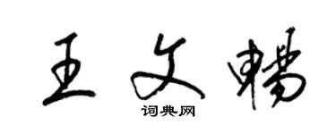 梁錦英王文暢草書個性簽名怎么寫