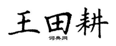 丁謙王田耕楷書個性簽名怎么寫