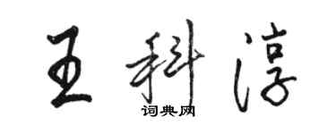 駱恆光王科淳行書個性簽名怎么寫