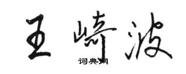 駱恆光王崎波行書個性簽名怎么寫