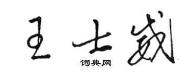 駱恆光王士威草書個性簽名怎么寫