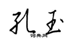 王正良孔玉行書個性簽名怎么寫