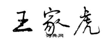 曾慶福王家虎行書個性簽名怎么寫