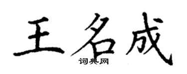 丁謙王名成楷書個性簽名怎么寫