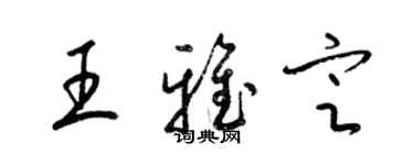 梁錦英王雅定草書個性簽名怎么寫