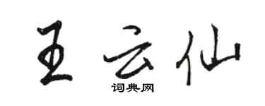 駱恆光王雲仙行書個性簽名怎么寫