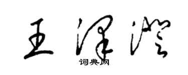 梁錦英王澤澄草書個性簽名怎么寫