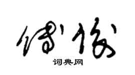 朱錫榮傅俊草書個性簽名怎么寫