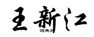 胡問遂王新江行書個性簽名怎么寫