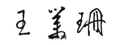 駱恆光王業珊草書個性簽名怎么寫