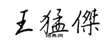王正良王猛傑行書個性簽名怎么寫