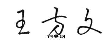 駱恆光王方文草書個性簽名怎么寫