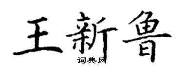 丁謙王新魯楷書個性簽名怎么寫