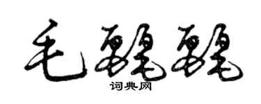 曾慶福毛麗麗草書個性簽名怎么寫