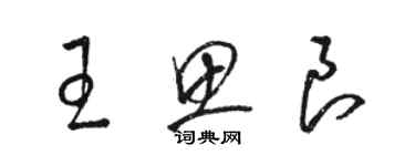 駱恆光王思良草書個性簽名怎么寫