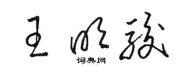 駱恆光王明駿草書個性簽名怎么寫