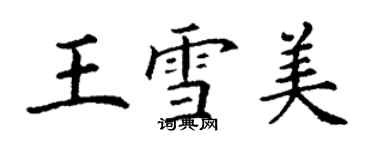 丁謙王雪美楷書個性簽名怎么寫