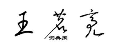 梁錦英王茗亮草書個性簽名怎么寫