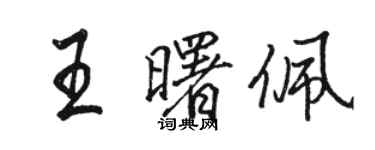 駱恆光王曙佩行書個性簽名怎么寫