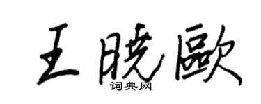 王正良王曉歐行書個性簽名怎么寫