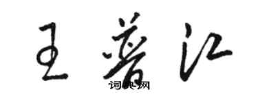 駱恆光王普江草書個性簽名怎么寫