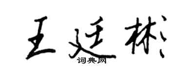 王正良王廷彬行書個性簽名怎么寫