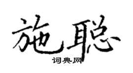 丁謙施聰楷書個性簽名怎么寫