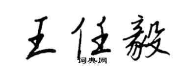 王正良王任毅行書個性簽名怎么寫
