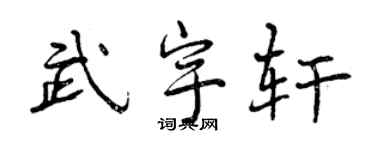 曾慶福武宇軒行書個性簽名怎么寫