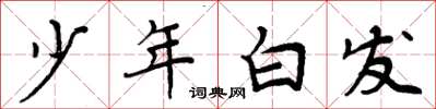 周炳元少年白髮楷書怎么寫