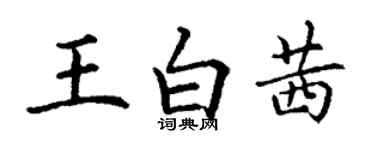 丁謙王白茜楷書個性簽名怎么寫