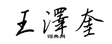 王正良王澤奎行書個性簽名怎么寫