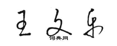 駱恆光王文樂草書個性簽名怎么寫