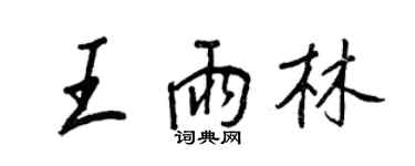 王正良王雨林行書個性簽名怎么寫