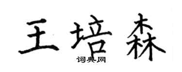 何伯昌王培森楷書個性簽名怎么寫