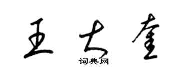 梁錦英王大奎草書個性簽名怎么寫