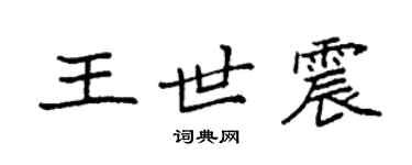 袁強王世震楷書個性簽名怎么寫