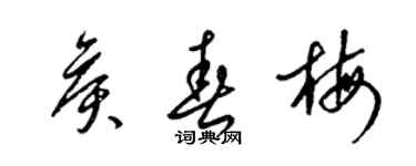 梁錦英侯春梅草書個性簽名怎么寫