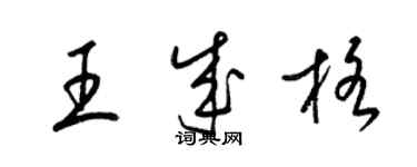 梁錦英王成格草書個性簽名怎么寫