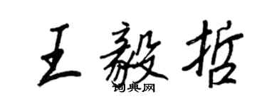 王正良王毅哲行書個性簽名怎么寫