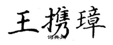 丁謙王攜璋楷書個性簽名怎么寫