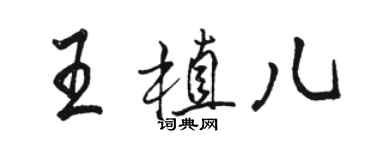 駱恆光王植兒行書個性簽名怎么寫