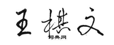 駱恆光王棋文行書個性簽名怎么寫