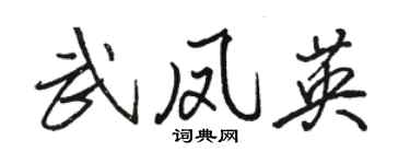 駱恆光武鳳英行書個性簽名怎么寫