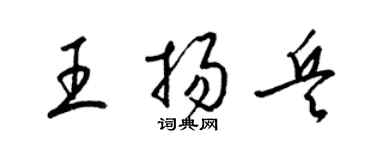 梁錦英王揚兵草書個性簽名怎么寫