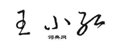 駱恆光王小紅草書個性簽名怎么寫